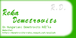 reka demetrovits business card